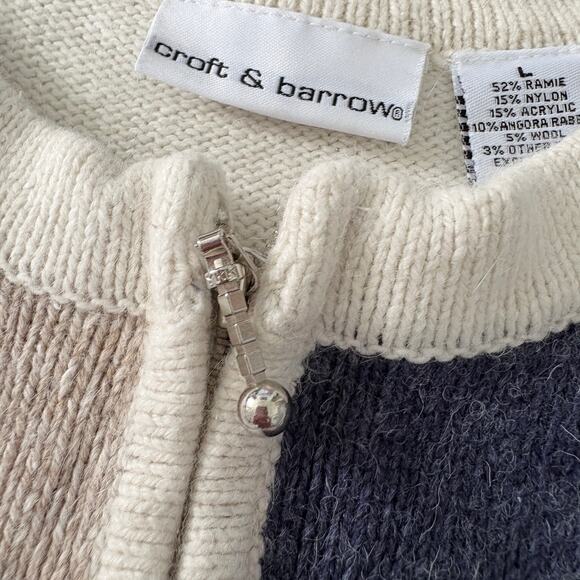 Croft & Barrow Snowman Cardigan L Patchwork Embroidered Grannycore Holiday - Picture 5 of 9